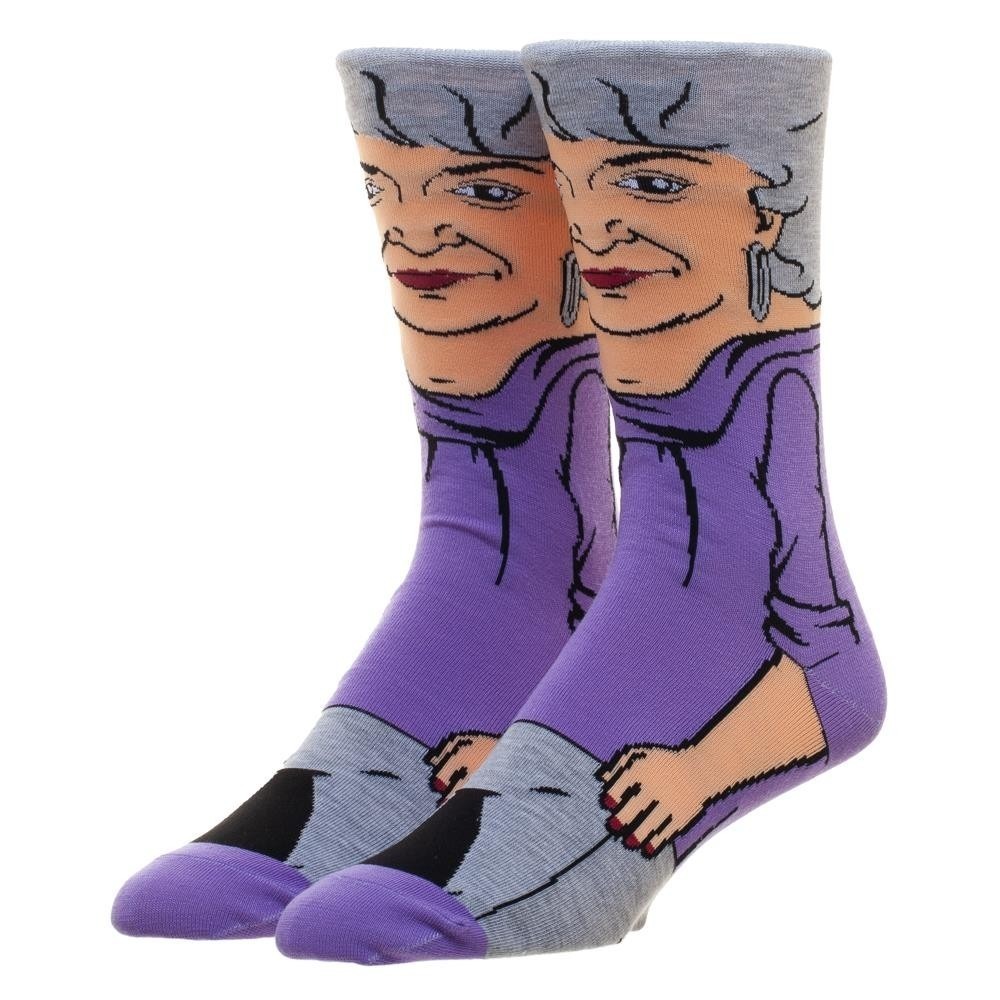 Dorothy GOLDEN GIRLS 360 Character Crew Socks All Around Adult 1 Pair Bea Arthur
